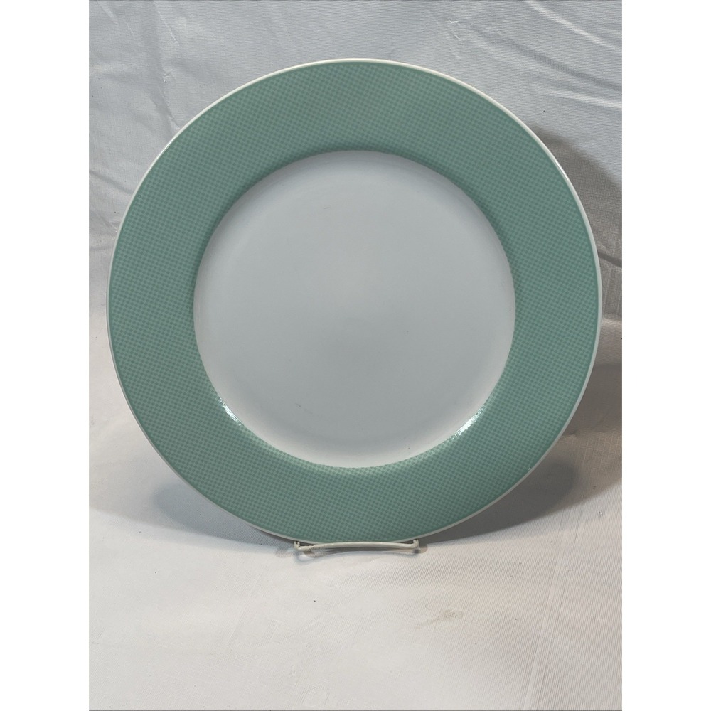 LOT of 4 Studio Nova Separates Mint Green Pattern 12" Dinner Plate YA109